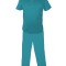 Costum Medical Pe Stil, Turcoaz cu Elastan, Model Classic Barbati - XL, L