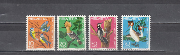 M2 TS6 1 - Timbre foarte vechi - Elvetia - pasari - pro juventute 1970