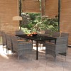 VidaXL Set mobilier de grădină cu perne, 9 piese, gri și negru 3099340
