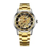 Ceas Bărbați T-Winner 8012 Auriu Mecanic &ndash; Design Luxury, Funcții Multiple, Rezistent la Apă 3ATM