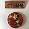 Lot 2 insigne metalice URSS (Rusia sovietica) - una cu soricelul Mickey Mouse