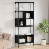 vidaXL Bibliotecă Stejar Negru 76 x 33 x 188,5 cm Lemn compozit 882988