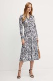 Morgan rochie RMALO culoarea negru, midi, evazată, RMALO