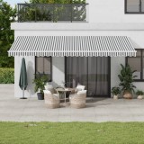 Copertina retractabila manual, antracit/alb, 600x350 cm GartenMobel Dekor, vidaXL