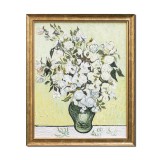 Tablou celebru inramat pictat manual, Trandafiri albi, 55x45cm ulei pe panza reproducere Vincent van Gogh