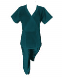 Costum Medical Pe Stil, Turcoaz Inchis cu Elastan, Model Marinela - 4XL, 4XL