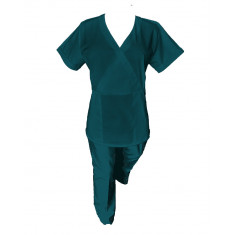 Costum Medical Pe Stil, Turcoaz Inchis cu Elastan, Model Marinela - 4XL, XL