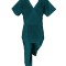 Costum Medical Pe Stil, Turcoaz Inchis cu Elastan, Model Marinela - 4XL, L