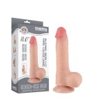 Dildo Realist Sliding-Skin, Ventuza Detasabila, TPE, Natural, 20 cm