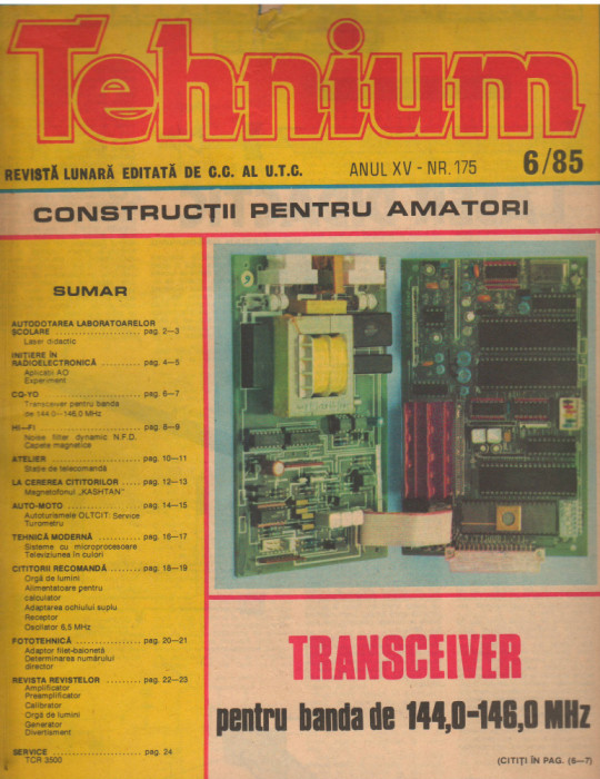 C10375 - REVISTA TEHNIUM, 6/1985