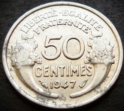 Moneda istorica 50 CENTIMES - FRANTA, anul 1947 * cod 1447 foto