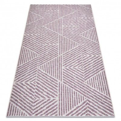 Covor COLOR 47176260 SISAL linii, triunghiuri, cikcakk bej / roz roșu, 200x290 cm foto
