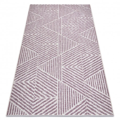 Covor COLOR 47176260 SISAL linii, triunghiuri, cikcakk bej / roz roșu, 200x290 cm