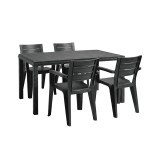 Set de mobilier de grădină Iza 4+1, culoare grafit