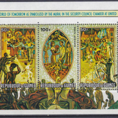 DB1 Pictura in sediul ONU Viitorul Luminos al Omenirii 1967 Guineea MS MNH