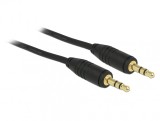 Cablu stereo jack 3.5mm 3 pini Negru T-T 1m, Delock 83744