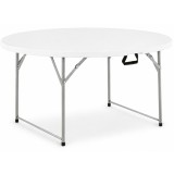 Masa catering pliabila rotunda 180 cm, HDPE si cadru metalic, alb