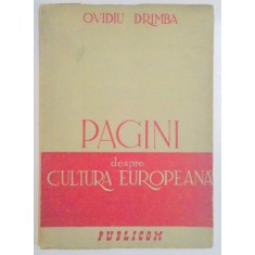 PAGINI DESPRE CULTURA EUROPEANA de OVIDIU DRIMBA
