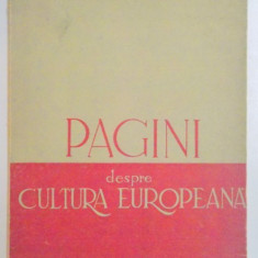 PAGINI DESPRE CULTURA EUROPEANA de OVIDIU DRIMBA