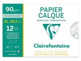 Calc A4 90/95 g/mp 12 coli/plic Clairefontaine