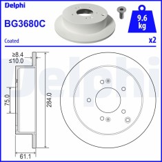 DELPHI BG3680C Disc frana