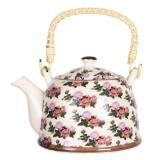 Ceainic cu infuzor portelan Rose 18x14x12 cm, 800 ml