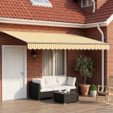 vidaXL Cort electric retractabil Portocaliu, Alb, Antracit 5 x 3 m 3420179