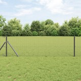 VidaXL &Icirc;mprejmuire cu S&acirc;rmă Sudată Gri 0.8x50 m Oțel