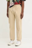 Desigual pantaloni BRISTOL bărbați, culoarea bej, drepți 25WMPW03