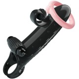 Romance-Manșon Vibrant pentru Penis Negru-TPE