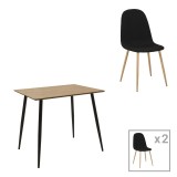 Cumpara ieftin Set dining Cuba-Bella, Pako World, 3 piese, MDF, Sonoma-Gri, 70x70x76 cm