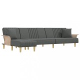 Cumpara ieftin Canapea extensibila in forma de L gri 279x140x70 cm textil