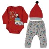 Set Bebelusi You Me: Body, Pantaloni, Caciulita Rosie Bumbac 3-9 Luni - Miniworld, Haine Copii