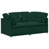 Cumpara ieftin Canapea modulara cu perne, verde inchis, catifea