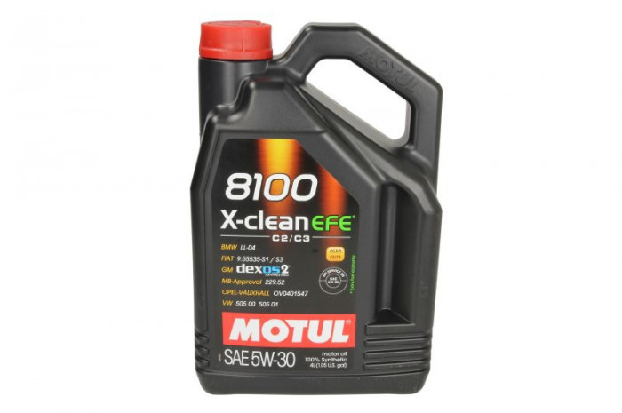 Engine oil 8100 (4L) 5W30 (DPF. SCR) ;API SN; ACEA C2; C3; BMW LL-04; FIAT 9.55535 S1; FIAT 9.55535 S3; GM DEXOS 2; MB 229.52; OPEL OV0401547; VAUXHAL