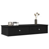 Gossi raft de perete cu sertare negru 100x37,5x19 cm lemn prelucrat