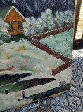 Peisaj de iarna 56/78 cm semnat Rag