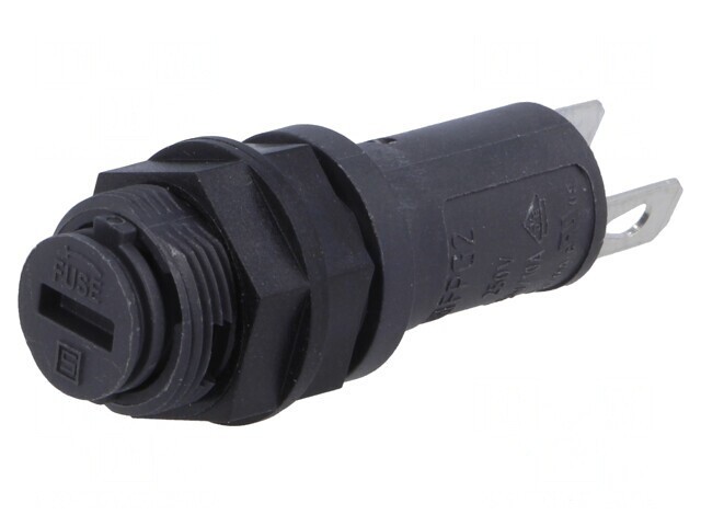 Clemă Siguranțe 10A 5x20mm Panou Neagră 250V