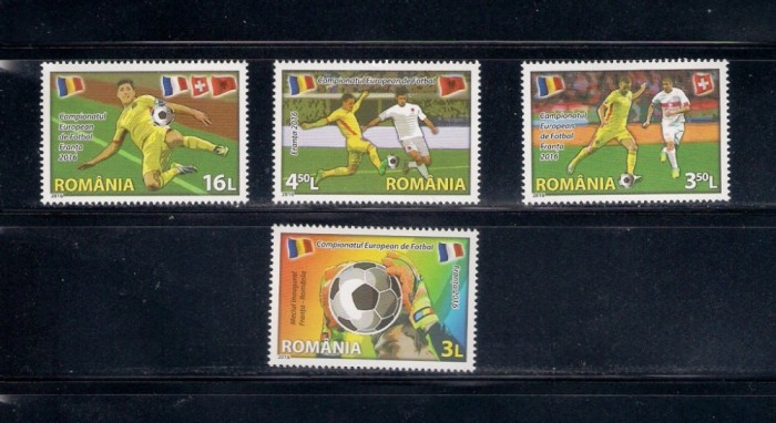 ROMANIA 2016 - CAMPIONATUL EUROPEAN DE FOTBAL - FRANTA 2016 , MNH - LP 2108