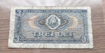 Bancnota 3 lei 1966 foto
