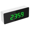 Ceas Digital LED Oglinda MRG M1162, Termometru, Afisaj Verde, Birou, Masa, Decorativ, Modern, ABS, Alimentare USB, Baterii AAA