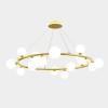 Candelabru modern, culoare corp auriu, 15 globuri albe, dulie G9, inaltime reglabila 1M