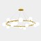 Candelabru modern, culoare corp auriu, 15 globuri albe, dulie G9, inaltime reglabila 1M