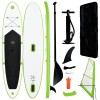 vidaXL Set Placă SUP Gonflabilă cu Velă, Verde/Alb, 330cm, Pompă+Geantă, Sport Nautic, Adult, Max 100kg