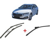 Cumpara ieftin Set 3 stergatoare SKODA OCTAVIA IV Combi (NX5, PV5) din 2019, pentru parbriz si luneta fata si spate auto, Bosch Aerotwin, din cauciuc siliconat rezis