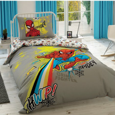 Lenjerie de pat Tac 3 piese Disney Spiderman Power