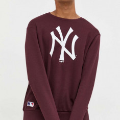 New Era bluza barbati, culoarea bordo, cu imprimeu, NEW YORK YANKEES