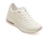 Pantofi sport SKECHERS albi, MILLION AIR, din piele ecologica