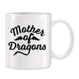 Cana alba ceramica personalizata Mother of Dragons, INOVATIX&reg;. 330ml