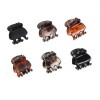 Set Clame Păr Femei, Model Textură Mată și Lucioasă, Negru și Maro, 1.5cm, 6 Bucăți, Oem
